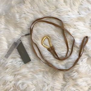 Tan leather Halston Heritage loop belt